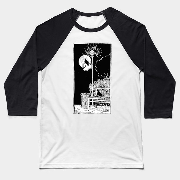 Patient Crow Baseball T-Shirt by Crowmander